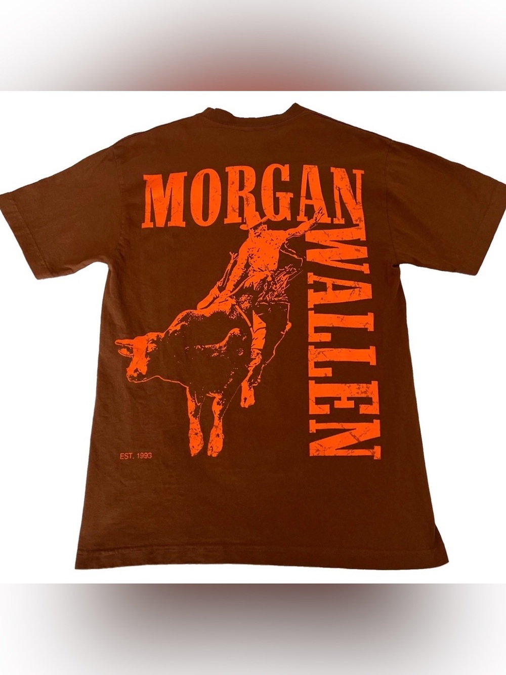 Morgan Wallen Red Dirt Wild Child T Shirt Mens Medium Brown Orange Cowboy
